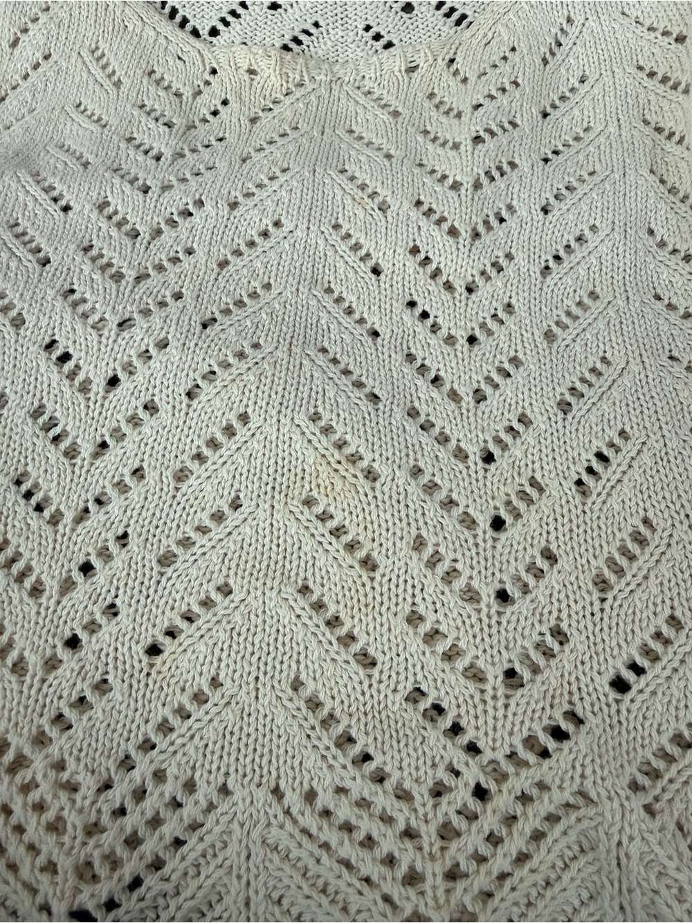 Double Zero Cream Crochet Knit‎ Tank Top Small Boho Beachy Cotton Cami - Picture 3 of 5